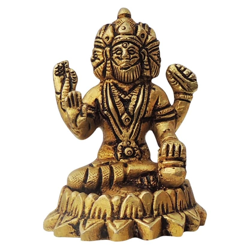 Brass Brahma Ji Statue � Handmade Hindu God Decorative Idol, Height : 3 Inch (BSMAS1397 C) view 2