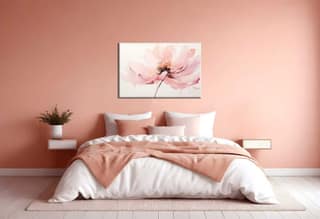 PINK WATERCOLOUR PAINTING 24in X 16in WITH BLACK FRAME