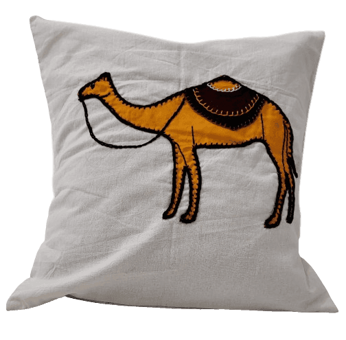 Nirjhari Crafts Hand Emroidered 100% Cotton Camel Cushion Cover Set (Pack of 4) view 2