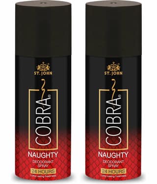 ST.JOHN Cobra Naughty Long-Lasting Deodorant Spray for Men150ml Each (300ml) - Pack of 2