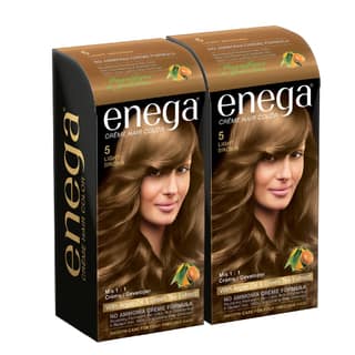 Enega nourishing no ammonia natural brown cream hair color with argon oil& green tea extract 120ml