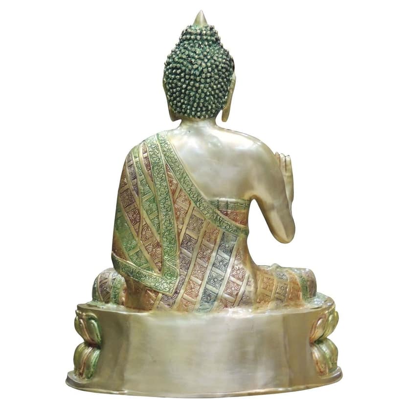 Brass Buddha Idol - Handcrafted Meditation Showpiece, Height : 29 Inch (BSMAS660 F) view 3