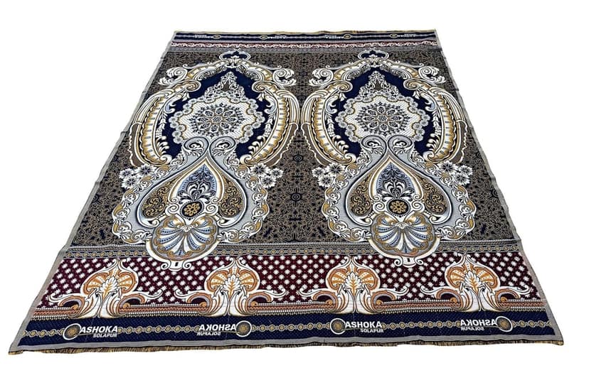 Mandhania Cotton Royal King Size Solapuri Chaddar (7.5 X 9 ft) view 3