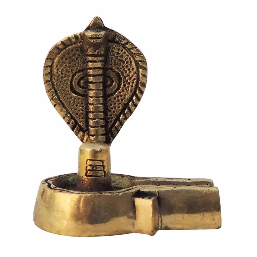 Brass Shivling With Snake - Naga Dev Shiva Lingam, 3 Inch, Height : 3 Inch (BSMAS1595 C) view 2