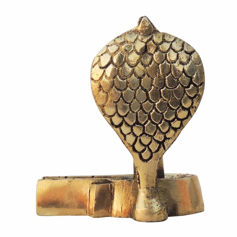 Brass Shivling With Snake - Naga Dev Shiva Lingam, 3 Inch, Height : 3 Inch (BSMAS1595 C) view 3
