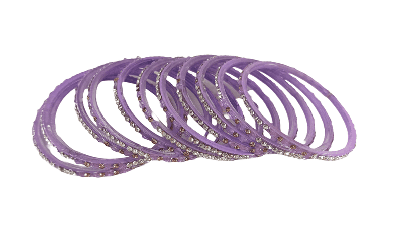 Stylish Purple Bangle Set with Rhinestones Online at Best Price view 2