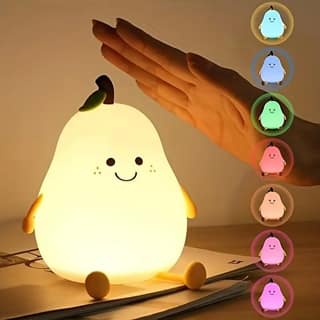 Niwlix Pear Night Light Lamp for Bedroom Kids 7 Color Changing Kids Toddler Night Light Lamp Baby l Gift Items for Women Kids l Valentine's Birthday Gift Toys for 2+Year Old Boy Girl