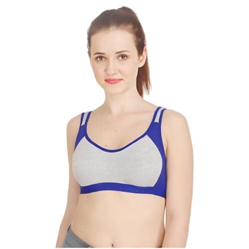 FASHION BONES Women's Everyday Cotton Sports Bra | Support - Ideal for Active Women | Non Padded | Gym | Running | Full Coverage, Breathable & Stylish