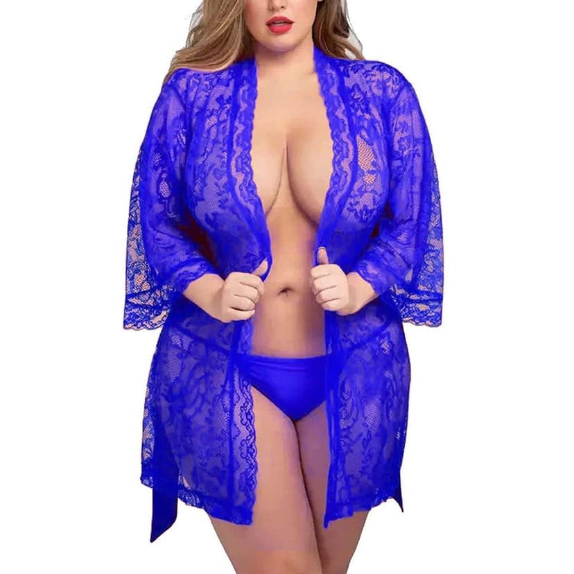 Babydoll night dress Robe with Panty , belt view 4