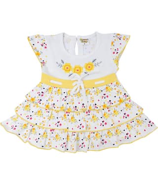 NammaBaby Pack of 1 Baby Girls Cotton Blend Frock ( Yellow )