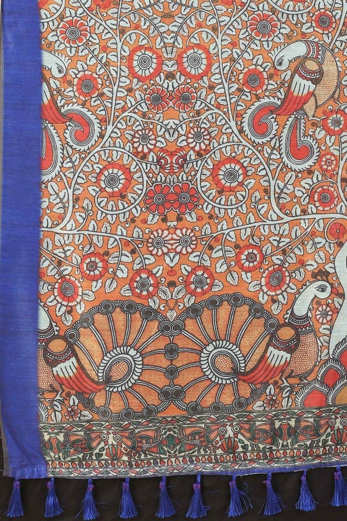 Women's Kalamkari Digital Printed Saree view 6