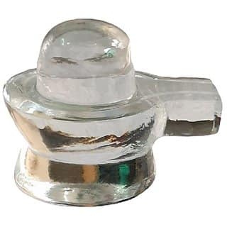 Crystal/Sphatik Shiva Lingam (White) by CEYLONMINE