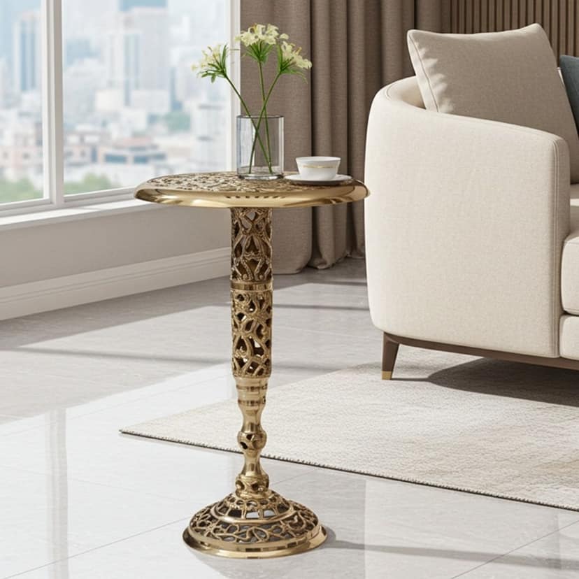 Brass Stool for God Idol Statue ? Traditional Temple Stand, Height : 19.5 Inch (FMAS119)