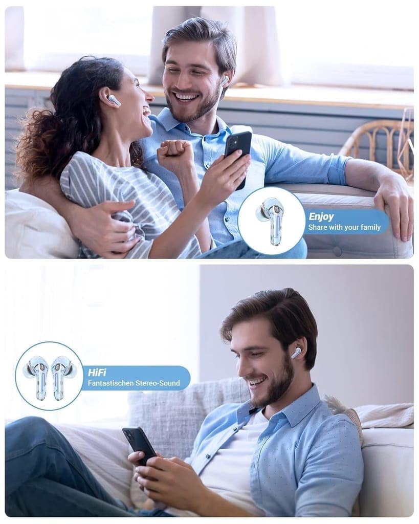Ultrapods TWS Earbud Transparent Design, 30 Hrs Playtime with Fast Charging Bluetooth 5.3 10mm HD BASS Drivers (Multicolour) view 5