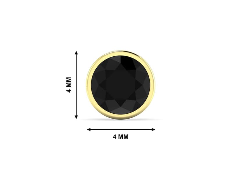 Black Brilliant Bezel Men's Ear Stud (1 Pc Only) view 7