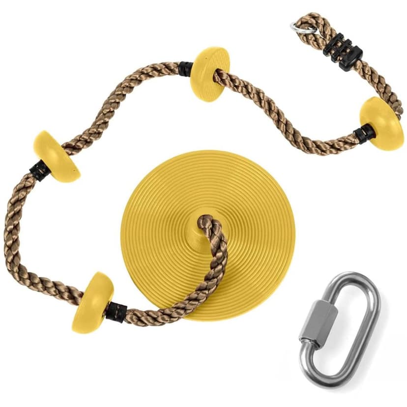 REZNOR AdventureZone Disc Tree Swing Seat with Climbing Knot: Outdoor Fun and Active Play for Kids
