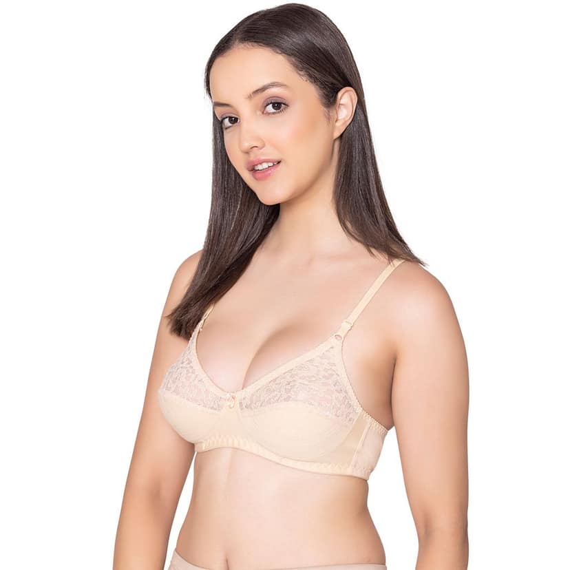 Bodycare polycotton wirefree adjustable straps designer net cup non padded bra-1535B view 2