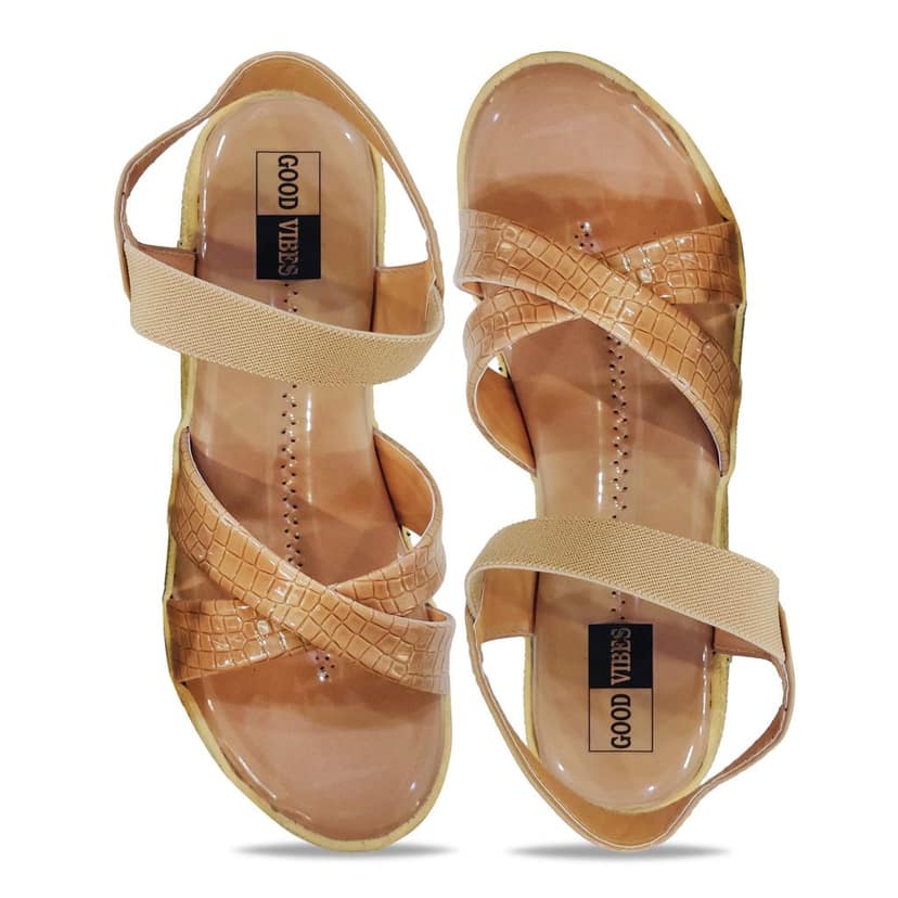 Beige Comfortable and Stylish Platform Sandal Heels | For Casual Wear, Party and Formal Wear Occasions 3 Inches Heel | For Women & Girls view 2