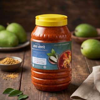 Authentic Kolhapuri Mango Pickle - 1000 gm - One plastic jar