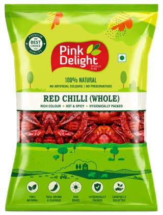 Pink Delight Premium Red Chilli Whole/Lal Mirch Sabut 50g