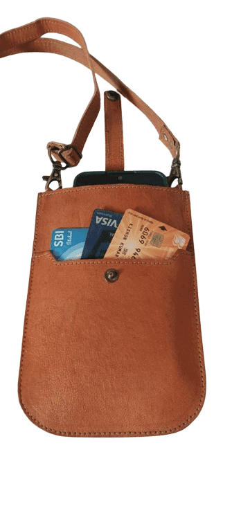 Handmde Leather Bag Women's Shoulder Bags Phone Holster Set 1 view 3