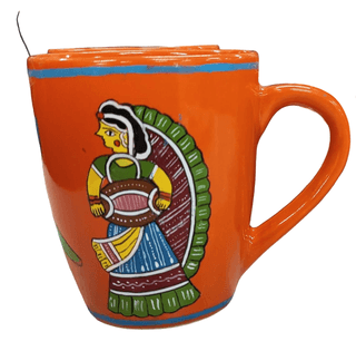 Exquisite Ceramic Coffee Mug with Hand-Painted Tikuli Design