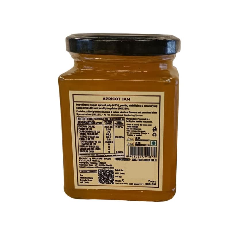 Maa Craft Apricot Jam | Himachali Apricot Preserve | Handmade Fruit Jam | Himalayan Crafted | Rich & Fruity | No Artificial Flavours | 300g view 2