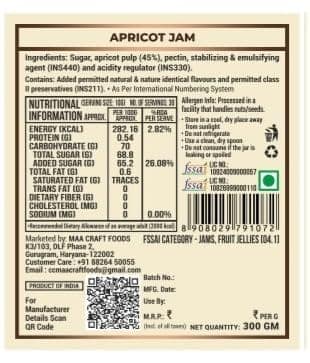 Maa Craft Apricot Jam | Himachali Apricot Preserve | Handmade Fruit Jam | Himalayan Crafted | Rich & Fruity | No Artificial Flavours | 300g view 7