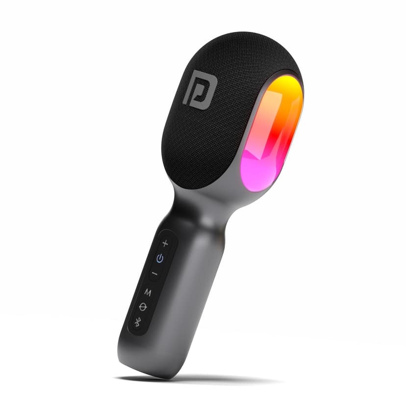 Portronics Dash 2 Wireless Bluetooth Karaoke Mic with 10W Speaker,Upto 10 Hour Playtime, Dynamic RGB Lights, Music Recording, Duet Singing, Mini Karaoke Machine for Car Travel, Fast Charging