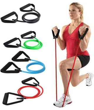 Resistance Tube Exercise Bands for Stretching, Workout, and Toning for Men, and Women. (MULTICOLOR)