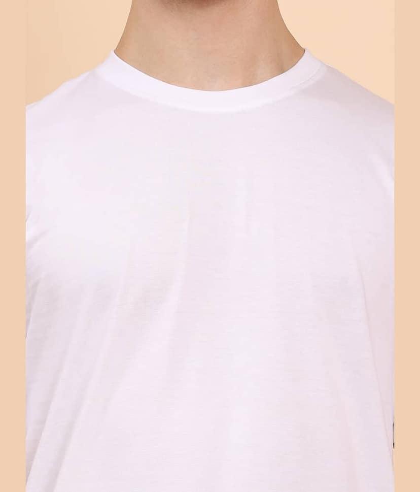 ENCIGER Men 100% Cotton Regular Fit Solid T-Shirt ( black ) view 2