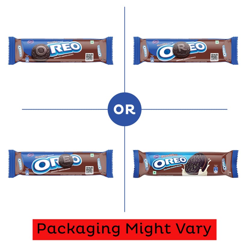 Cadbury Oreo Choco flavour Cookie Sandwich Cream Biscuit, 113.75 g view 3