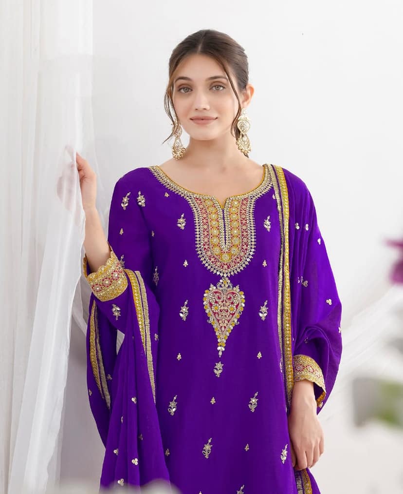 Latest Pink Farshi Suit Set for Women with Contrast Dupatta Ethnic Wear view 3