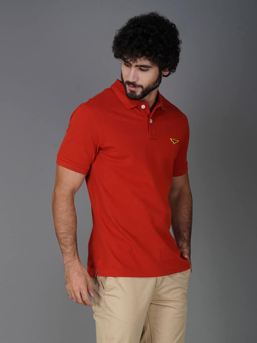 Solid Polo Shirt - RUST view 6