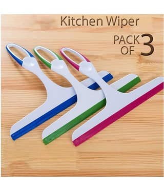 TRAHES Non-Slip Hand-Held Wiper for Cleaning Window Glass, Tiles, Kitchen Table Platform Cleaning Wipe pack of 3