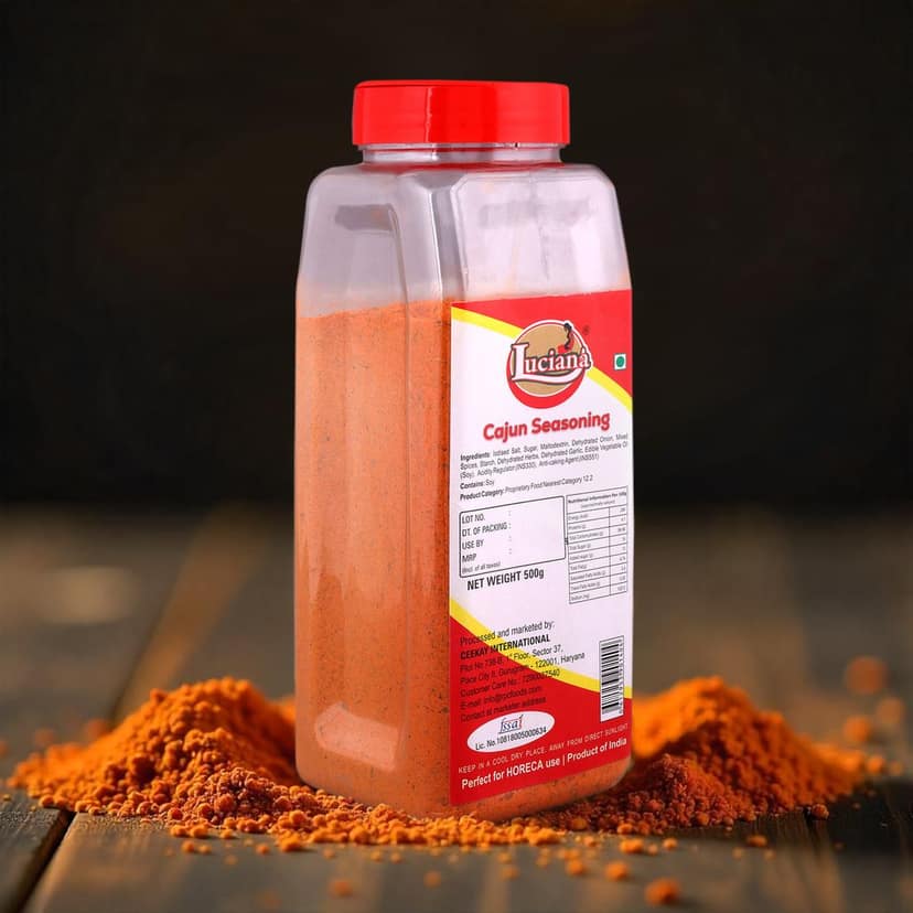 Luciana Cajun Seasoning 500g | Spicy & Smoky Cajun Spice Blend | Perfect for Chicken, Seafood, Vegetables, Fries & Grilling view 4