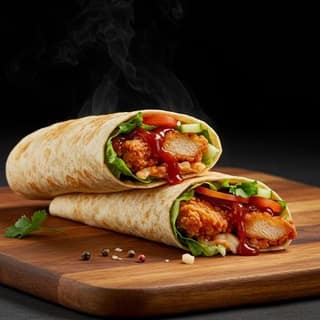 Sizzling Bbq Fried Chicken Wrap