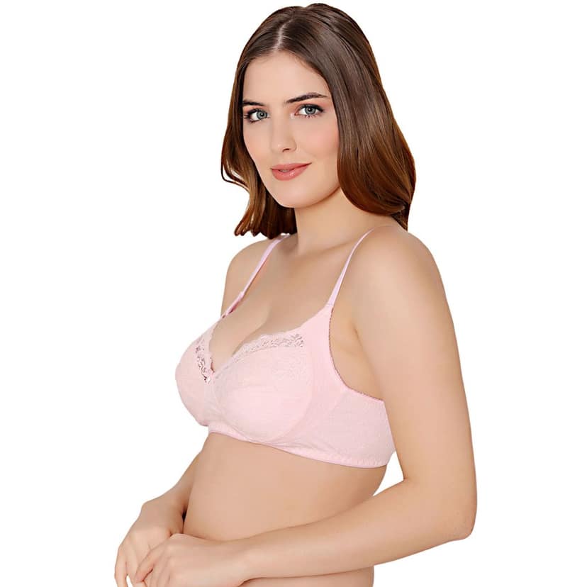Bodycare cotton spandex wirefree adjustable straps designer net cup non padded Bra-5506LOV view 2
