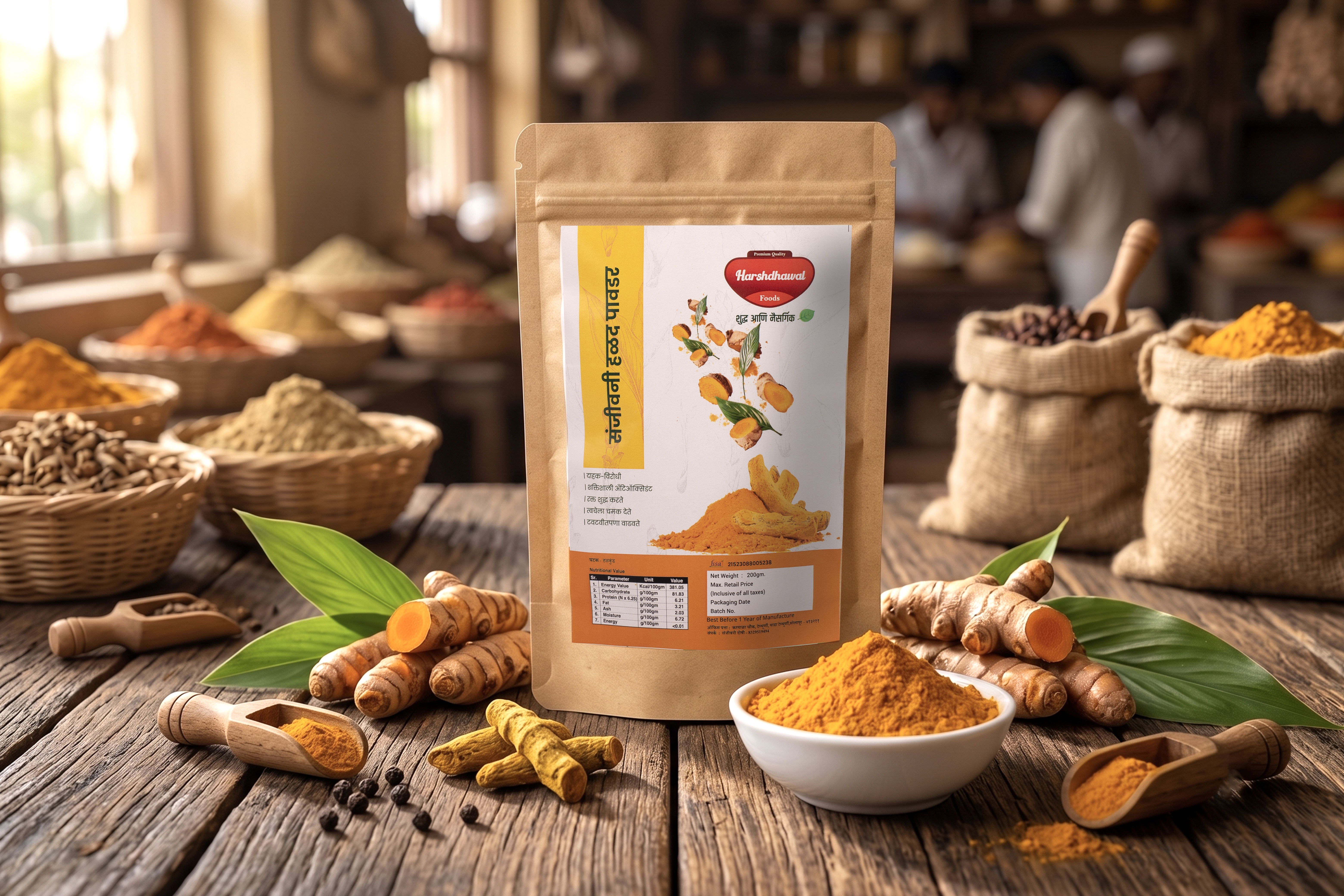 Pure Turmeric Powder with Natural Color and Authentic Indian Flavor
