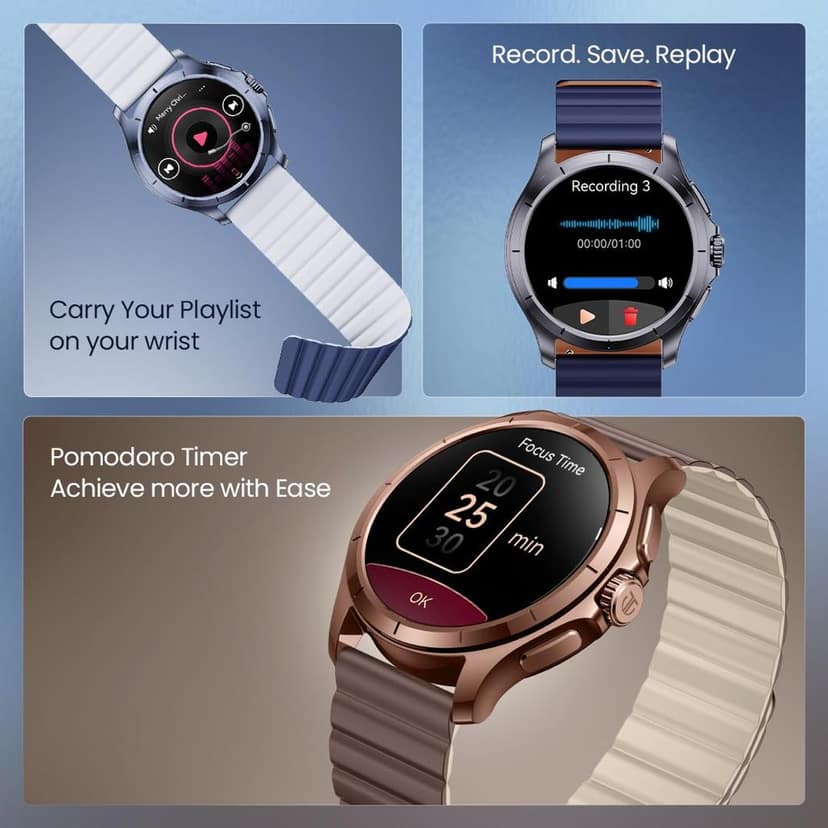 Titan Evoke 2.0 Smart Watch -Cocoa Brown view 3