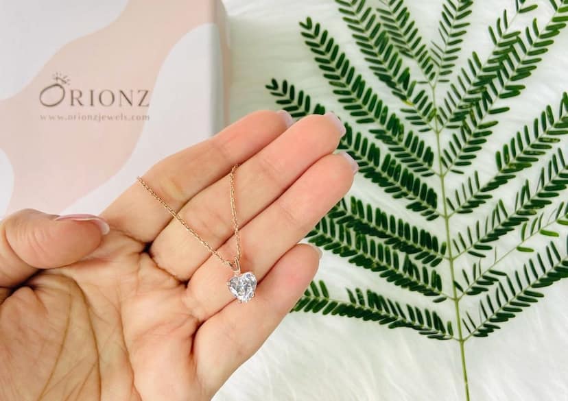 Classic Heart Solitaire Necklace view 5