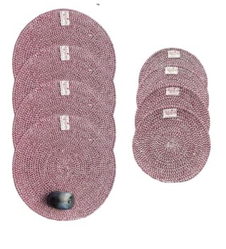 Round table mats cotton placemats (pack of 8) | Big Mats & Hotpads / trivets, Heat Resistant, Reversible Use (Maroon) by Bulky Santa