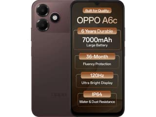 Oppo A6c Smartphone, 4GB RAM, 64GB Storage - Stone Brown
