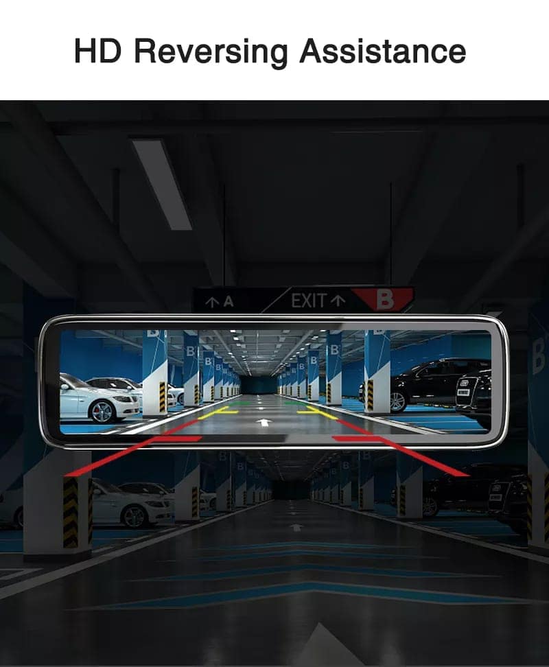 AUSHA 360° 4 Channel Car Dash Camera with 12 Inch Touch Screen | Night Vision, Parking Assist, G-Sensor view 10