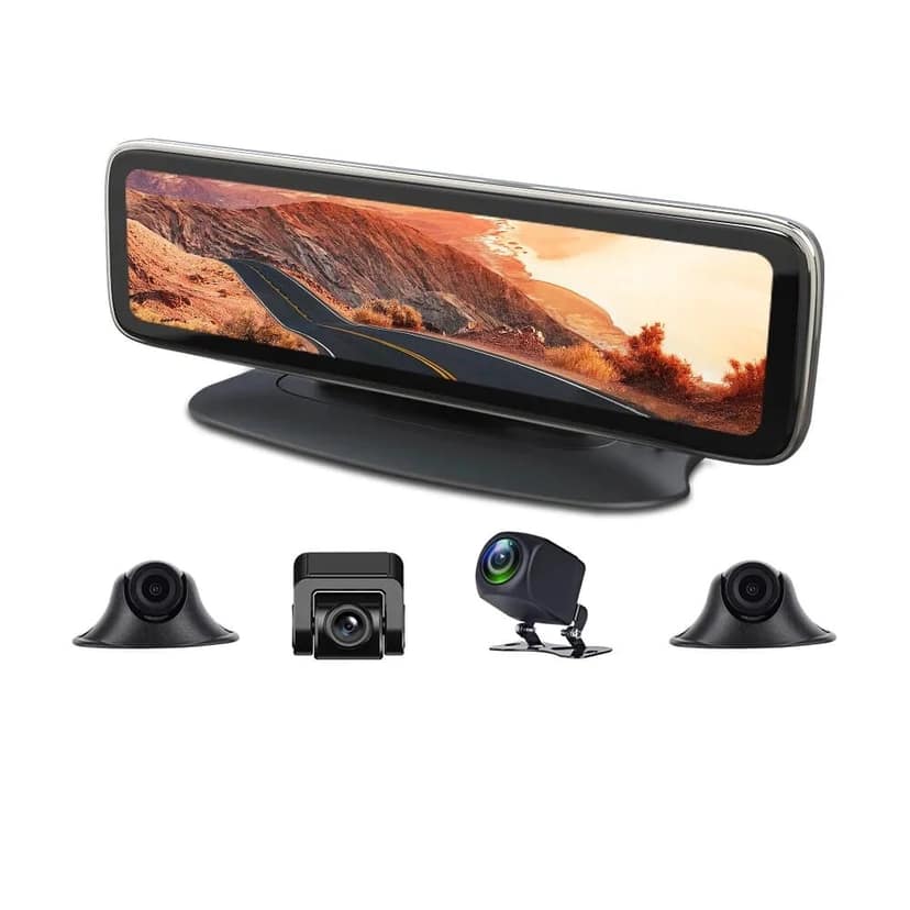 AUSHA 360° 4 Channel Car Dash Camera with 12 Inch Touch Screen | Night Vision, Parking Assist, G-Sensor view 5