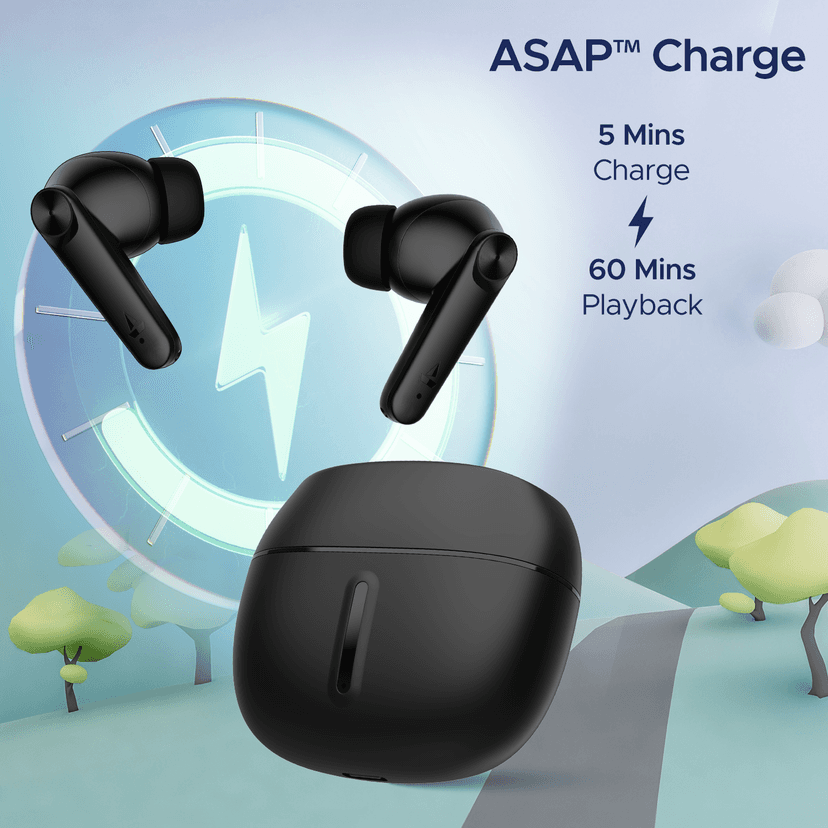 boAt Airdopes Max | Wireless Earbuds with 100 Hours Playback, ENx™ Technology, ASAP™ Charge, BEAST™ Mode, 13mm Drivers Carbon Black view 2