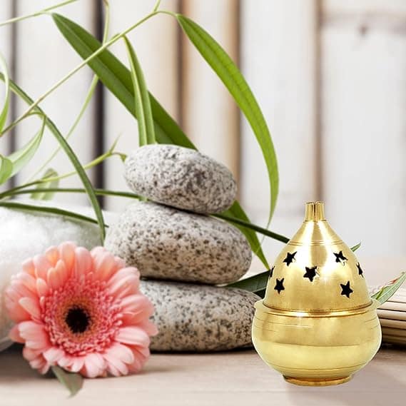 Kuber Goblet Brass Table Diya (Size 3) Brass Diya Oil Puja Lamp - Decorative Round for Home Office Gifts