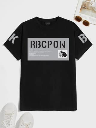 SCOTT FINCHER Men's Black T-shirt with White Print : AA(HSR)BLACK_80