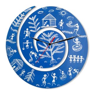Warli Painting on Spiral Clock DIY Kit by Penkraft
