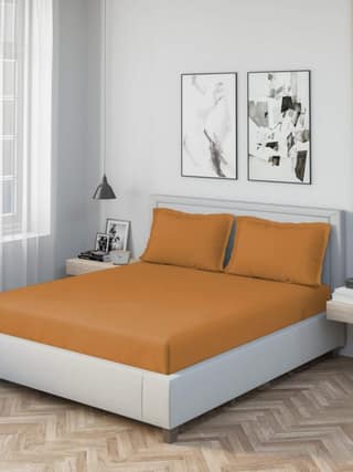 DDECOR - Spectrum Collection 100% Cotton Dyed Pattern 180TC Super King |274 CM X 274 CM| with 2 Pillow Covers - Brown